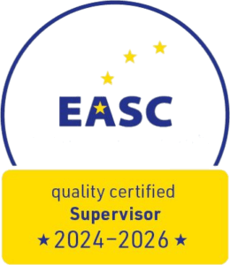 Zertifikat mit der Aufschrift: Qualitätszertifikat zum Supervisor 2024–2026, ausgestellt von der EASC – European Association for Supervision and Coaching.